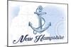 New Hampshire - Anchor - Blue - Coastal Icon-Lantern Press-Mounted Art Print