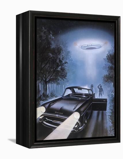 New Hampshire, Betty and Barney Hill Driving at Night See a UFO-Terry Hadler-Framed Premier Image Canvas