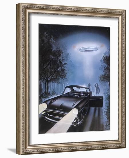 New Hampshire, Betty and Barney Hill Driving at Night See a UFO-Terry Hadler-Framed Photographic Print