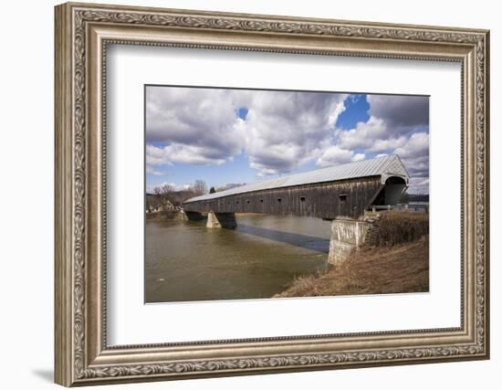 New Hampshire, Cornish Windsor Covered Bridge over Connecticut River-Walter Bibikow-Framed Photographic Print