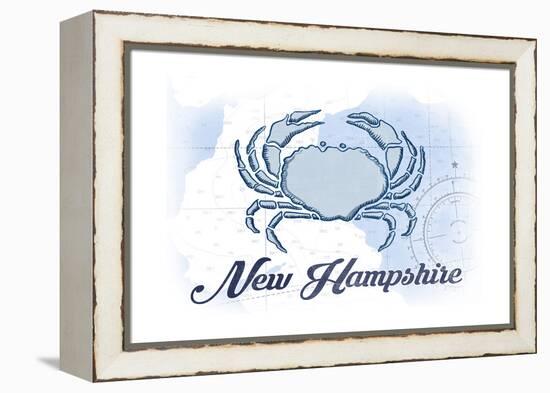 New Hampshire - Crab - Blue - Coastal Icon-Lantern Press-Framed Stretched Canvas