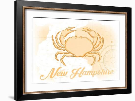 New Hampshire - Crab - Yellow - Coastal Icon-Lantern Press-Framed Art Print