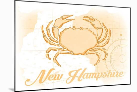 New Hampshire - Crab - Yellow - Coastal Icon-Lantern Press-Mounted Art Print