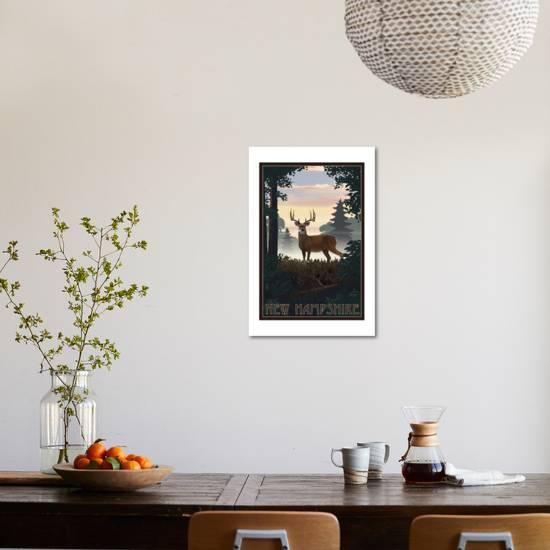 Download New Hampshire Deer And Sunrise Art Print Lantern Press Art Com