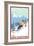 New Hampshire - Downhill Skier-Lantern Press-Framed Art Print