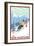 New Hampshire - Downhill Skier-Lantern Press-Framed Art Print