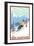 New Hampshire - Downhill Skier-Lantern Press-Framed Art Print