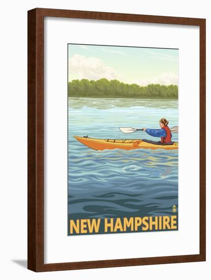 New Hampshire - Kayak Scene-Lantern Press-Framed Art Print