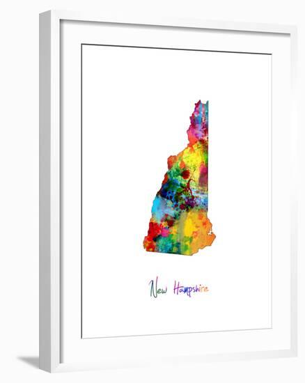 New Hampshire Map-Michael Tompsett-Framed Art Print