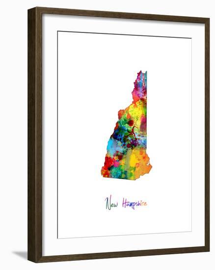 New Hampshire Map-Michael Tompsett-Framed Art Print