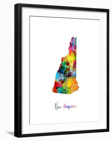 New Hampshire Map-Michael Tompsett-Framed Art Print