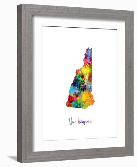 New Hampshire Map-Michael Tompsett-Framed Art Print