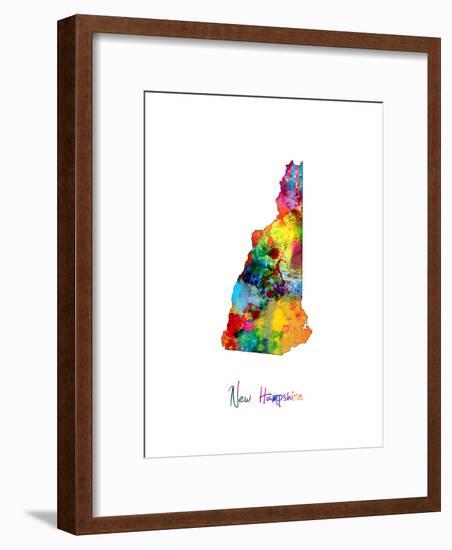 New Hampshire Map-Michael Tompsett-Framed Art Print