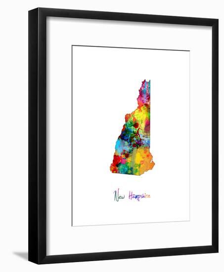 New Hampshire Map-Michael Tompsett-Framed Art Print