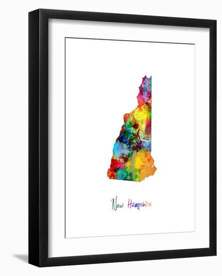 New Hampshire Map-Michael Tompsett-Framed Art Print
