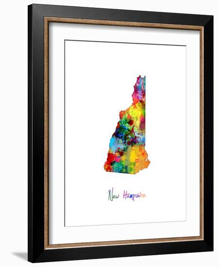 New Hampshire Map-Michael Tompsett-Framed Art Print