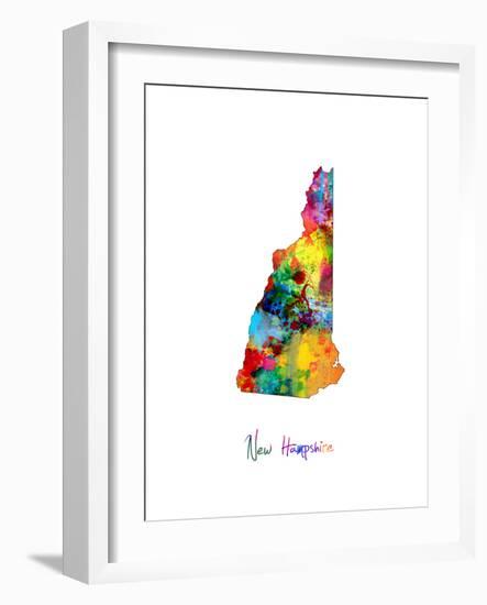 New Hampshire Map-Michael Tompsett-Framed Art Print