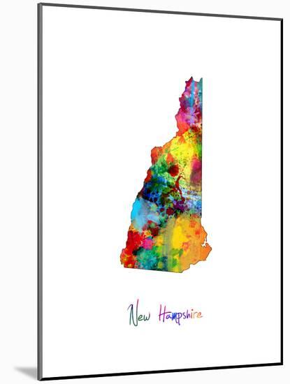 New Hampshire Map-Michael Tompsett-Mounted Art Print