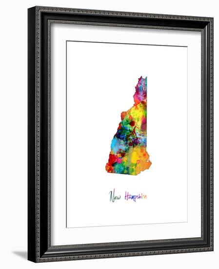 New Hampshire Map-Michael Tompsett-Framed Art Print