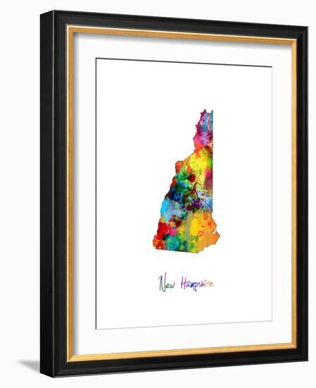 New Hampshire Map-Michael Tompsett-Framed Art Print