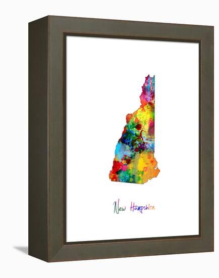 New Hampshire Map-Michael Tompsett-Framed Stretched Canvas