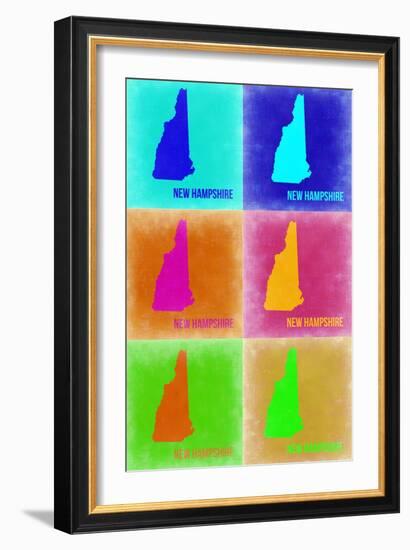 New Hampshire Pop Art Map 2-NaxArt-Framed Art Print