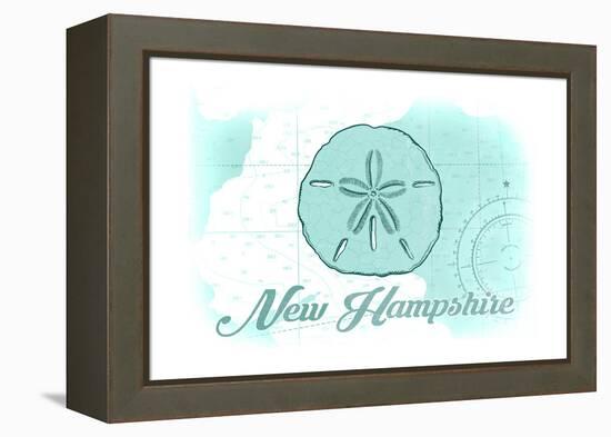 New Hampshire - Sand Dollar - Teal - Coastal Icon-Lantern Press-Framed Stretched Canvas