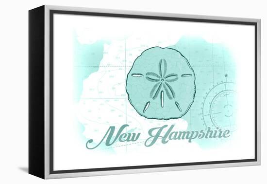 New Hampshire - Sand Dollar - Teal - Coastal Icon-Lantern Press-Framed Stretched Canvas