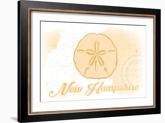 New Hampshire - Sand Dollar - Yellow - Coastal Icon-Lantern Press-Framed Art Print