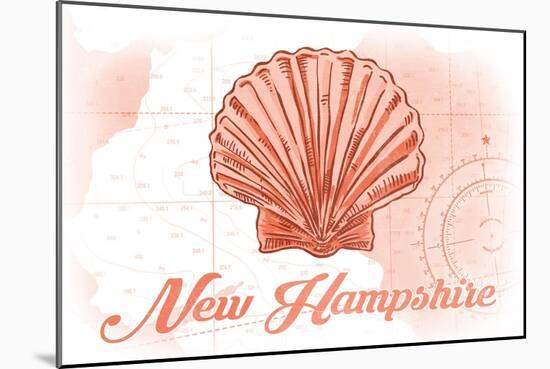 New Hampshire - Scallop Shell - Coral - Coastal Icon-Lantern Press-Mounted Art Print