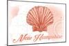 New Hampshire - Scallop Shell - Coral - Coastal Icon-Lantern Press-Mounted Art Print