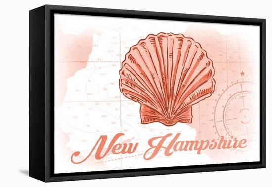 New Hampshire - Scallop Shell - Coral - Coastal Icon-Lantern Press-Framed Stretched Canvas