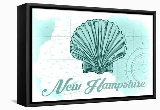 New Hampshire - Scallop Shell - Teal - Coastal Icon-Lantern Press-Framed Stretched Canvas