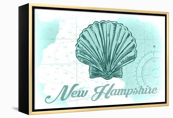 New Hampshire - Scallop Shell - Teal - Coastal Icon-Lantern Press-Framed Stretched Canvas