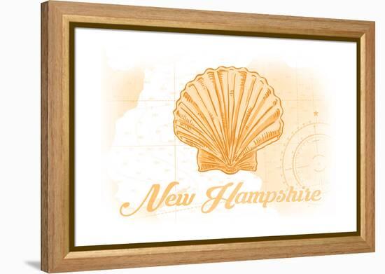 New Hampshire - Scallop Shell - Yellow - Coastal Icon-Lantern Press-Framed Stretched Canvas