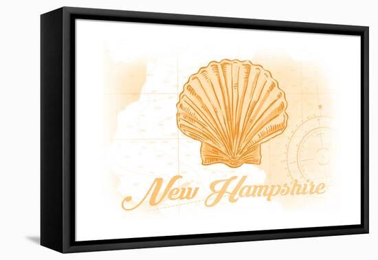 New Hampshire - Scallop Shell - Yellow - Coastal Icon-Lantern Press-Framed Stretched Canvas