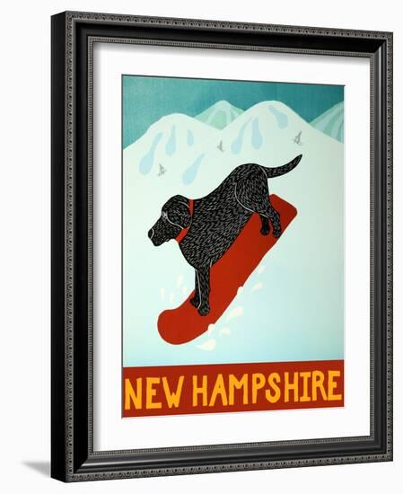 New Hampshire Snowboard Black-Stephen Huneck-Framed Giclee Print