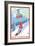 New Hampshire - Snowboarder and Tram-Lantern Press-Framed Premium Giclee Print