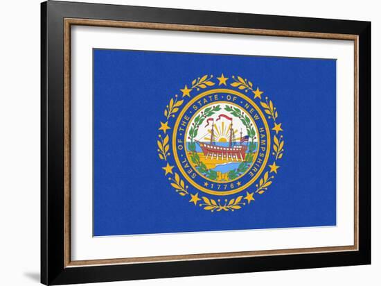 New Hampshire State Flag-Lantern Press-Framed Art Print