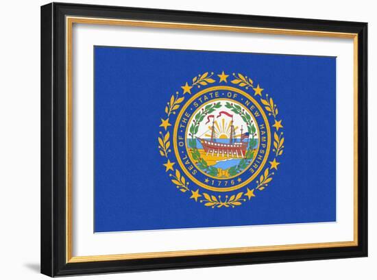 New Hampshire State Flag-Lantern Press-Framed Art Print