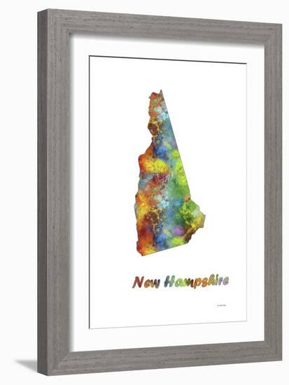 New Hampshire State Map 1-Marlene Watson-Framed Giclee Print