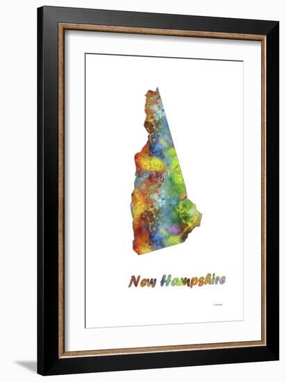 New Hampshire State Map 1-Marlene Watson-Framed Giclee Print