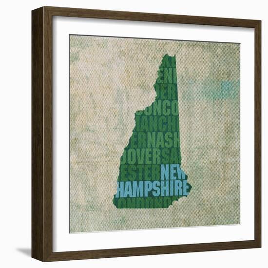 New Hampshire State Words-David Bowman-Framed Giclee Print