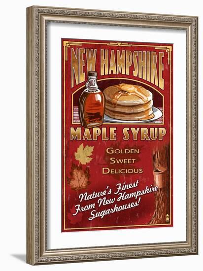 New Hampshire - Syrup-Lantern Press-Framed Art Print