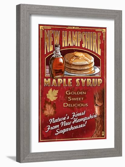 New Hampshire - Syrup-Lantern Press-Framed Art Print