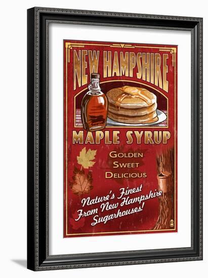 New Hampshire - Syrup-Lantern Press-Framed Art Print