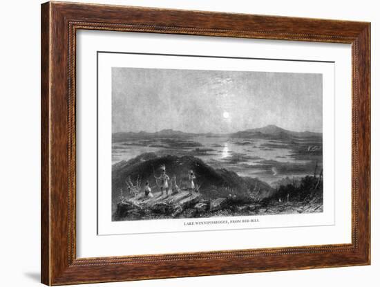 New Hampshire, View of Lake Winnipiseogee from Red Hill-Lantern Press-Framed Art Print
