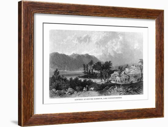 New Hampshire, View of the Sawmill at Lake Winnipiseogee Central Harbor-Lantern Press-Framed Art Print