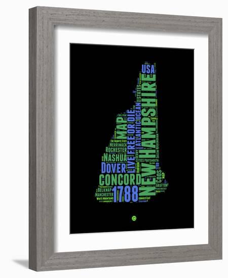 New Hampshire Word Cloud 1-NaxArt-Framed Art Print