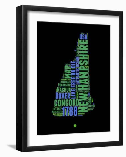 New Hampshire Word Cloud 1-NaxArt-Framed Art Print